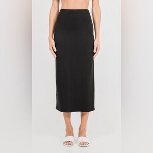 Corinne Collection Bailey Women’s French Terry Black Knit Soft Pencil Skirt Sz S